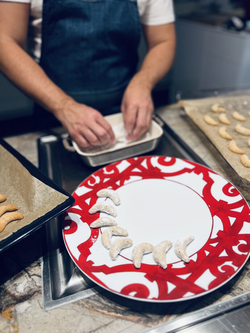 Überzug aus Puder- und Vanillezucker