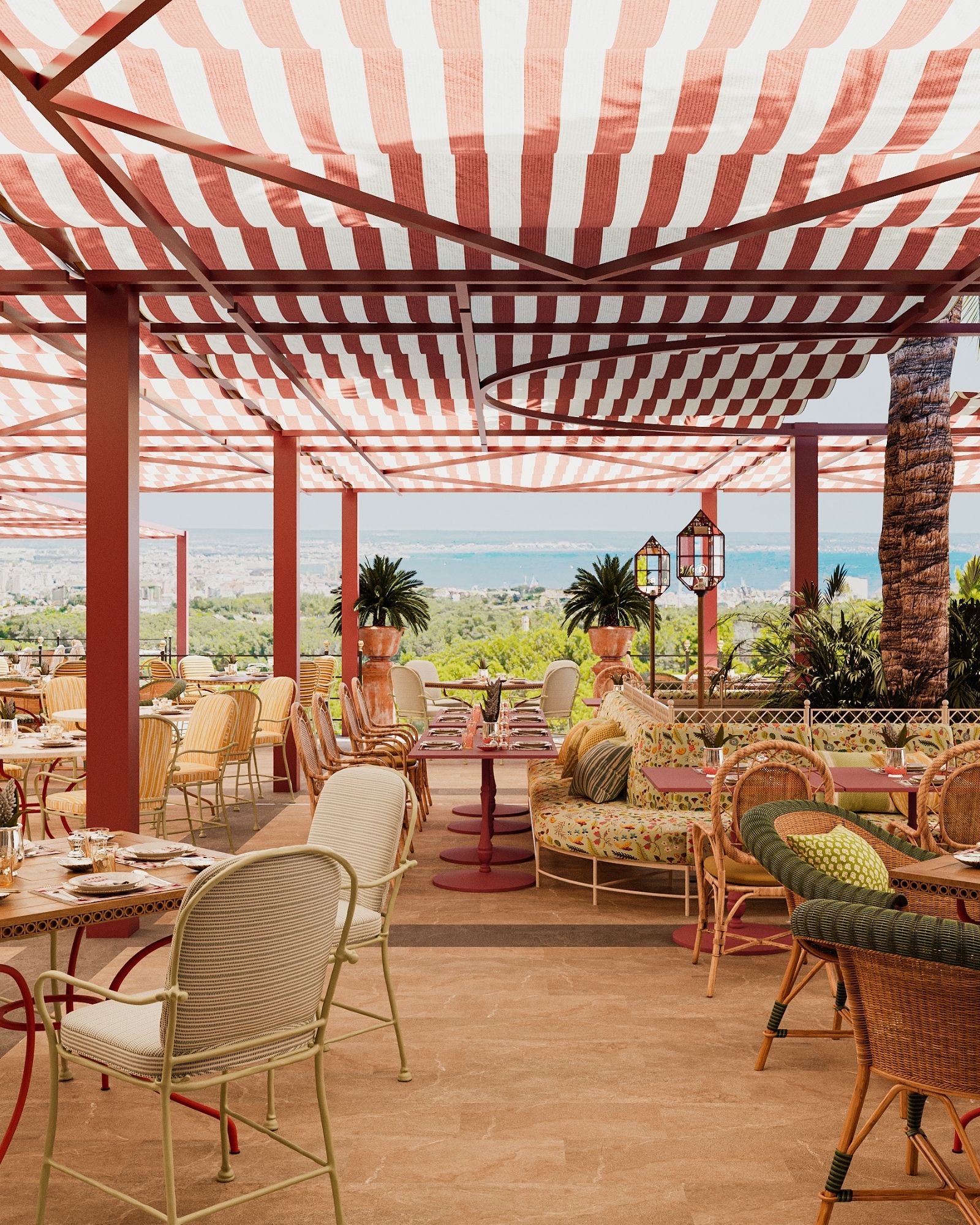 Restaurant mit Aussicht auf Mallorca im Castillo Hotel Son Vida